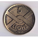 Moneta medaglia da 5 Leghe 1992 con raffigurato Alberto da Giussano